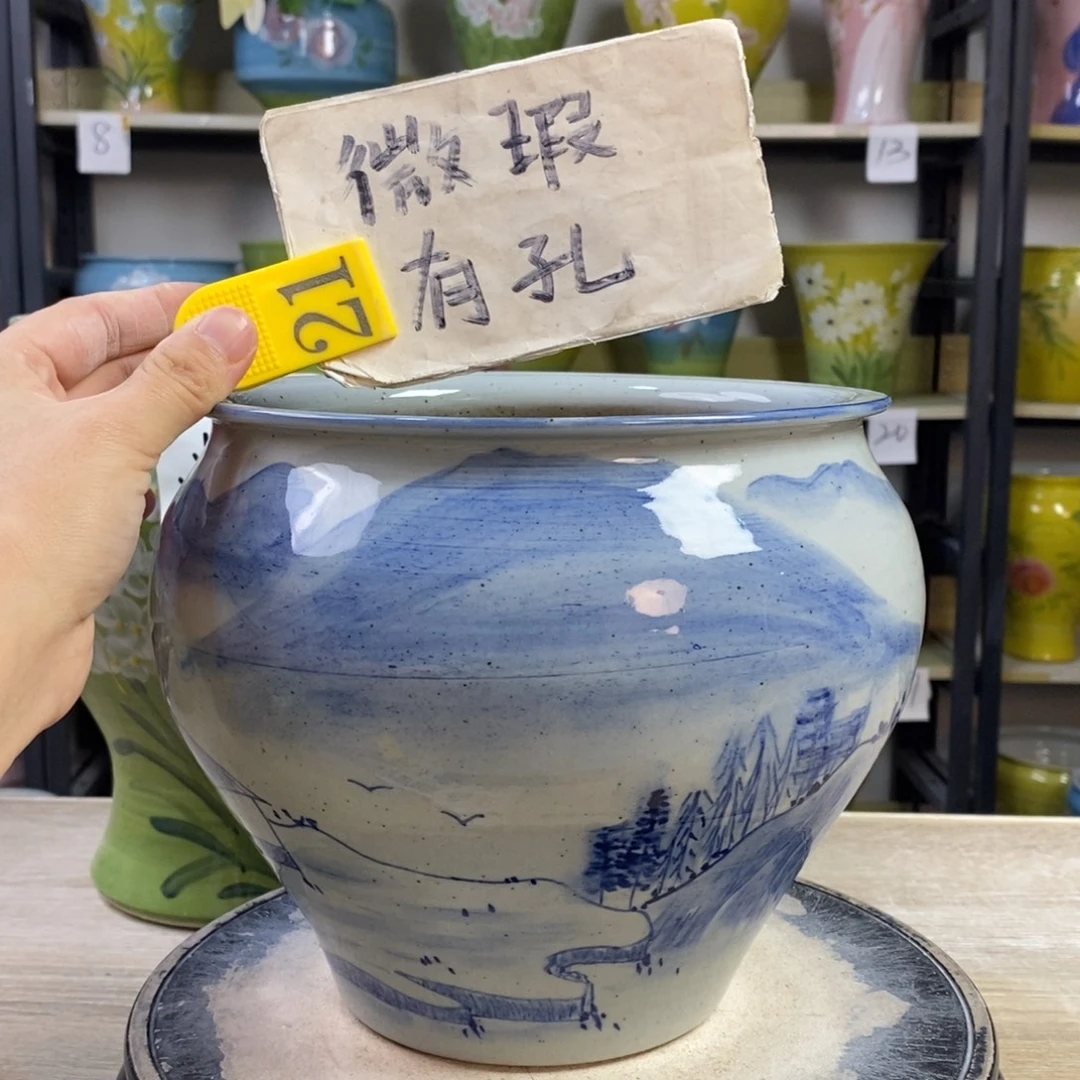 景德镇手工手绘陶瓷花盆