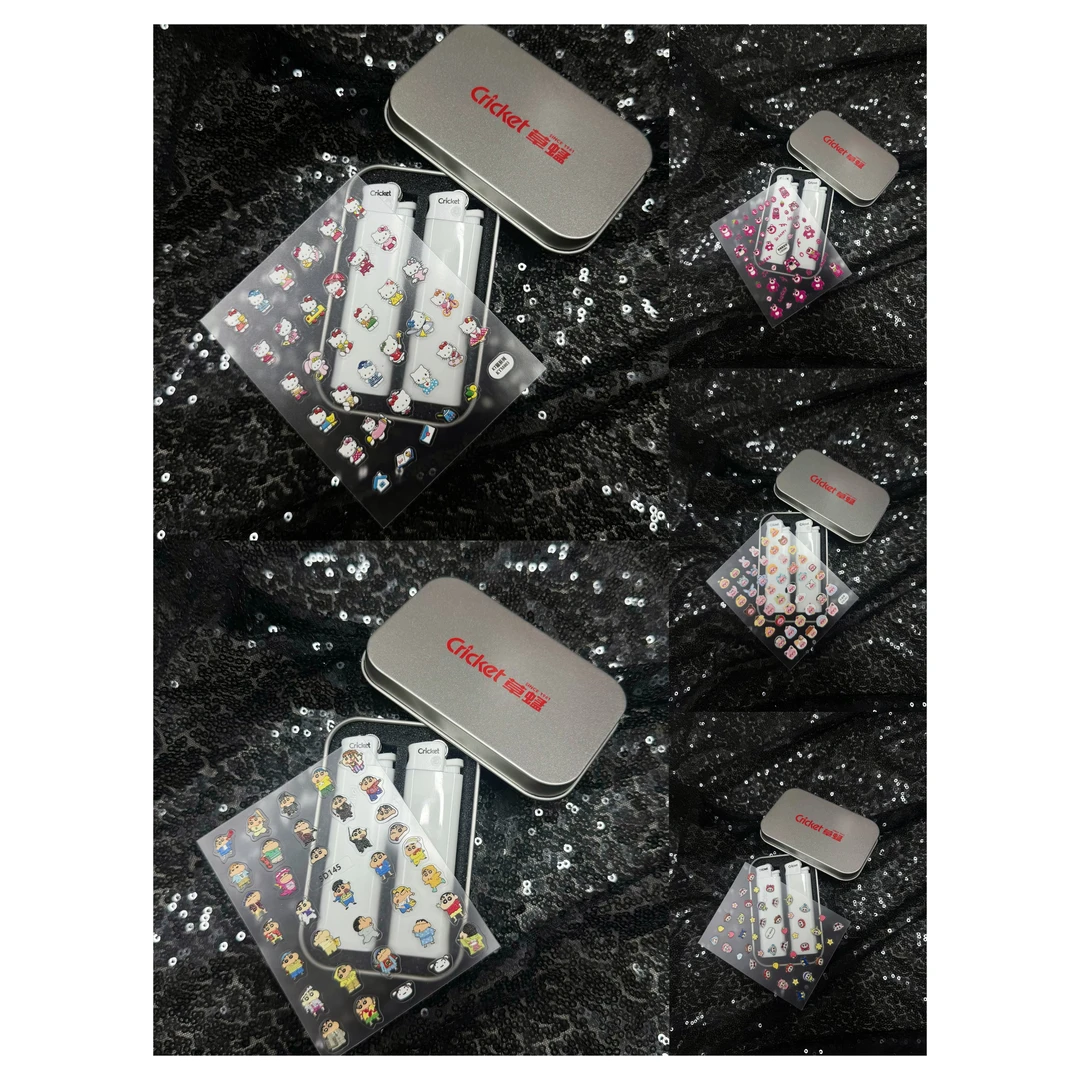 【DIY图案】卡通贴贴Cricket草蜢一次性防爆打火机原装进口印字创意