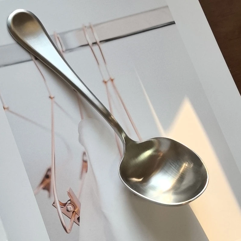 加厚18/10不锈钢唆粉勺大口喝汤勺吃粥勺
