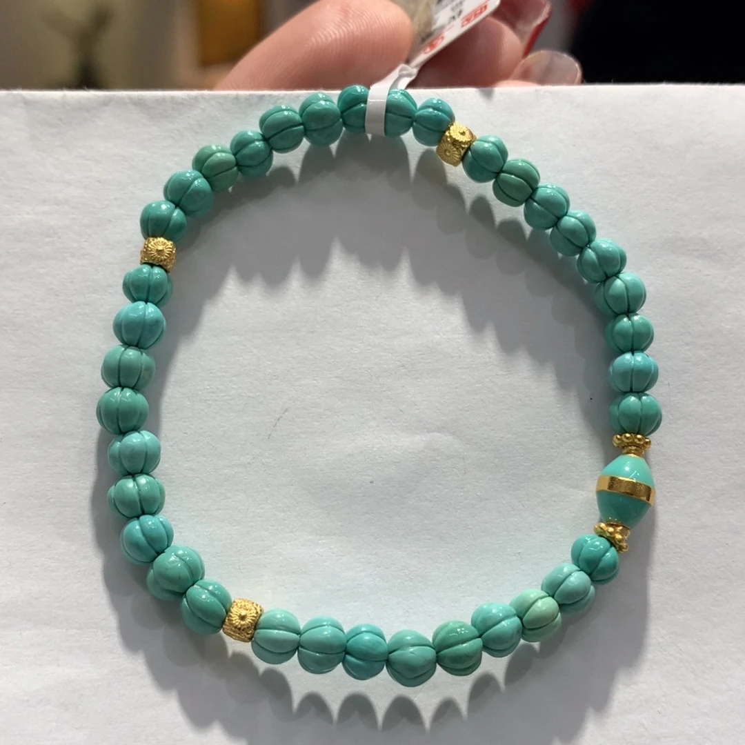 绿松石单圈银S925镶嵌