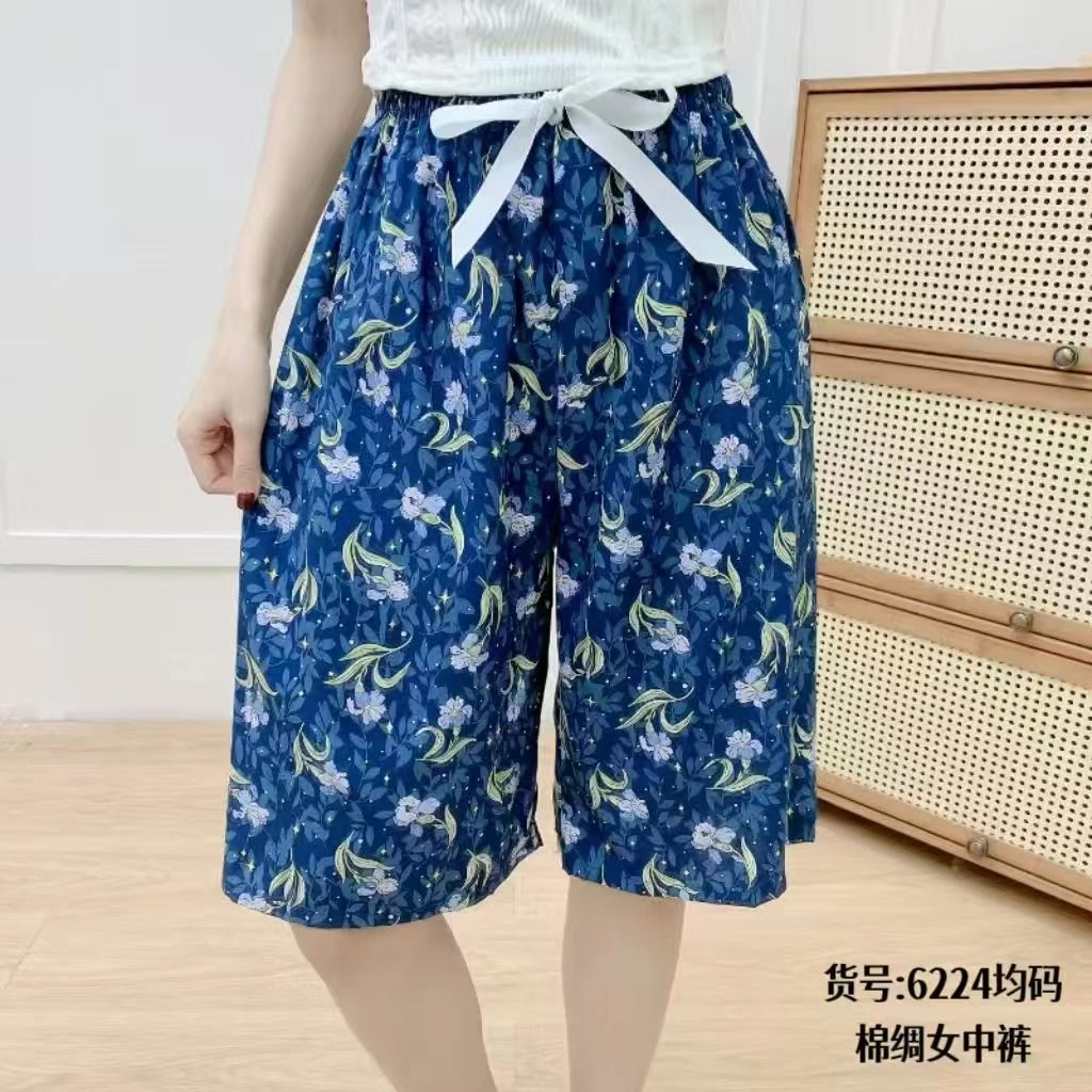 6224绵绸夏季宽松睡裤花型随机（拍一发二）---z