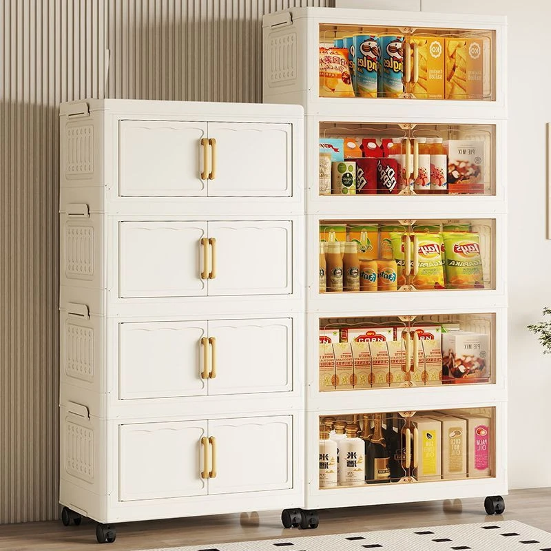 折叠收纳柜家用零食玩具多层置物柜客厅储物柜儿童衣柜衣服整理柜
