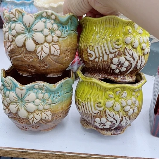 多肉绿植陶瓷花盆9.9包邮，有空