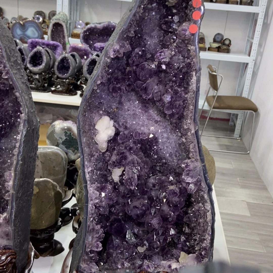 紫晶未镶嵌摆件水晶