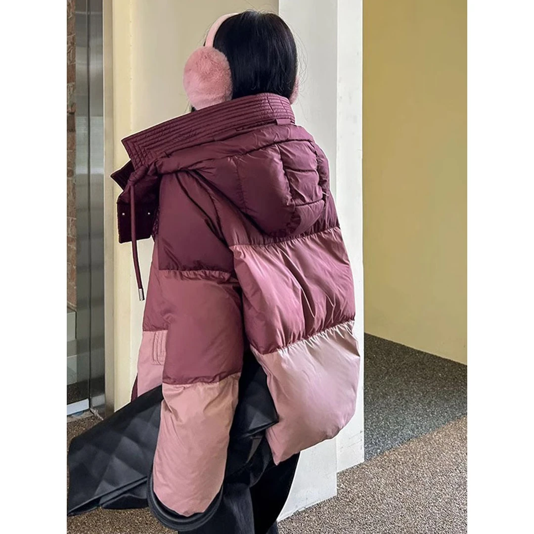 联名撞色白鹅绒羽绒服女短款冬季加厚时尚小个子抗寒面