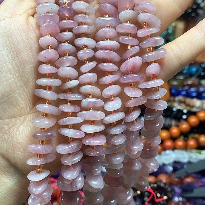 未镶嵌玛瑙/玉髓珠宝半成品天然紫马粉中孔