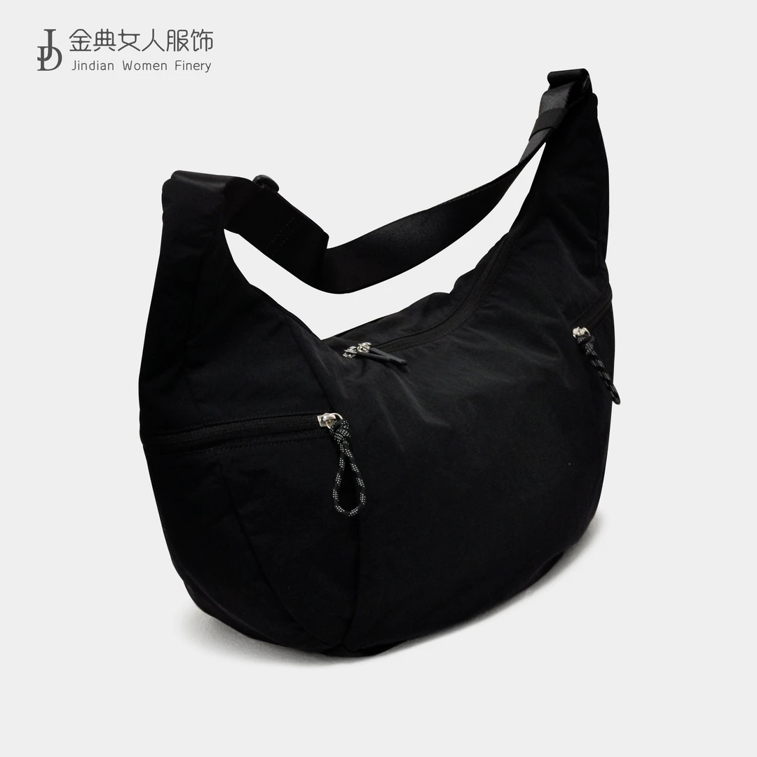 定制面料双拉链牛角包瑜伽包饺子月牙包    百搭单肩包斜挎包1333