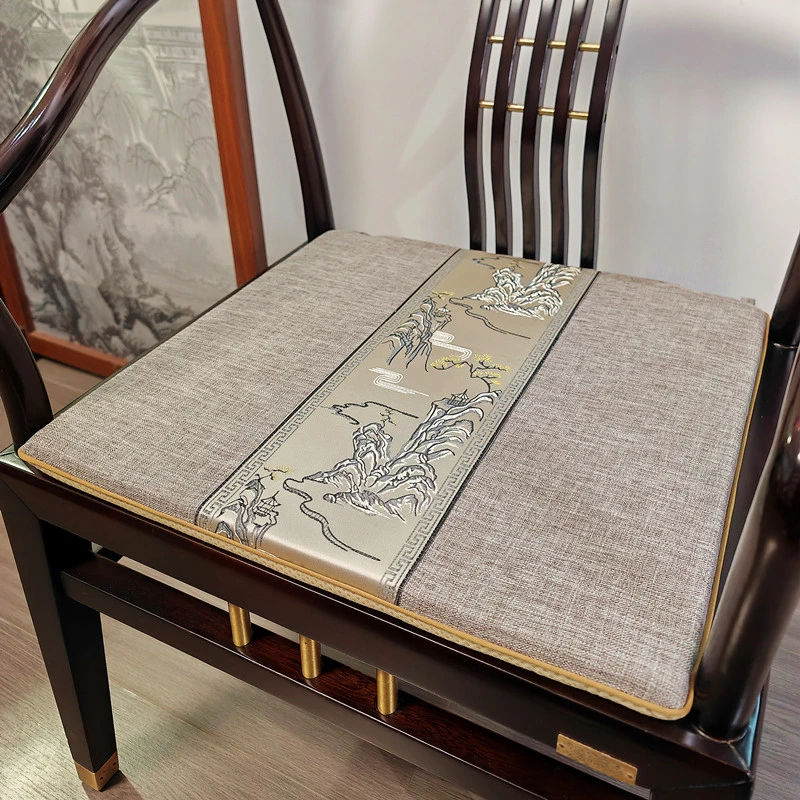 新中式坐垫椅子垫实木茶桌太师椅圈椅座垫餐椅垫凳子座椅垫子定制
