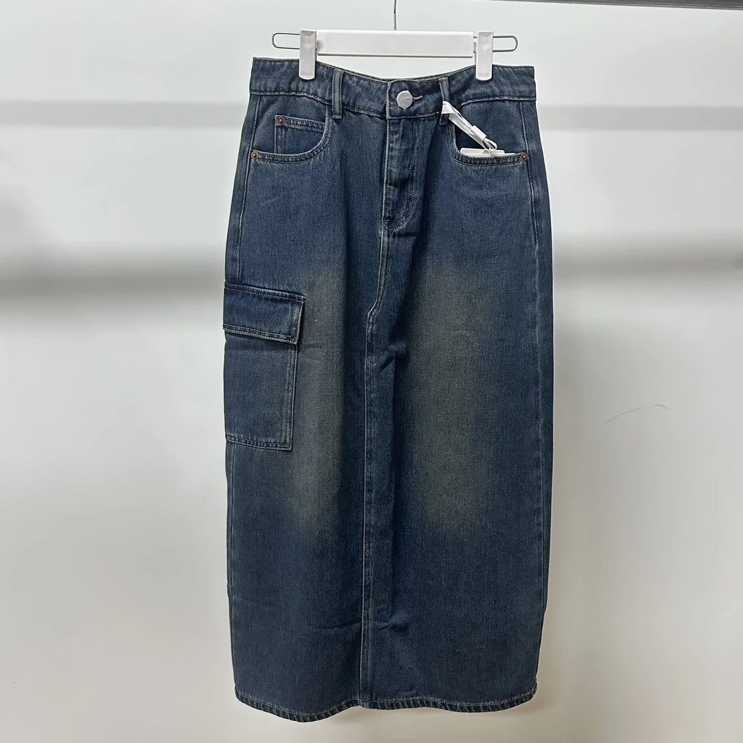 100%棉 设计感工装裙 牛仔半身裙 990119