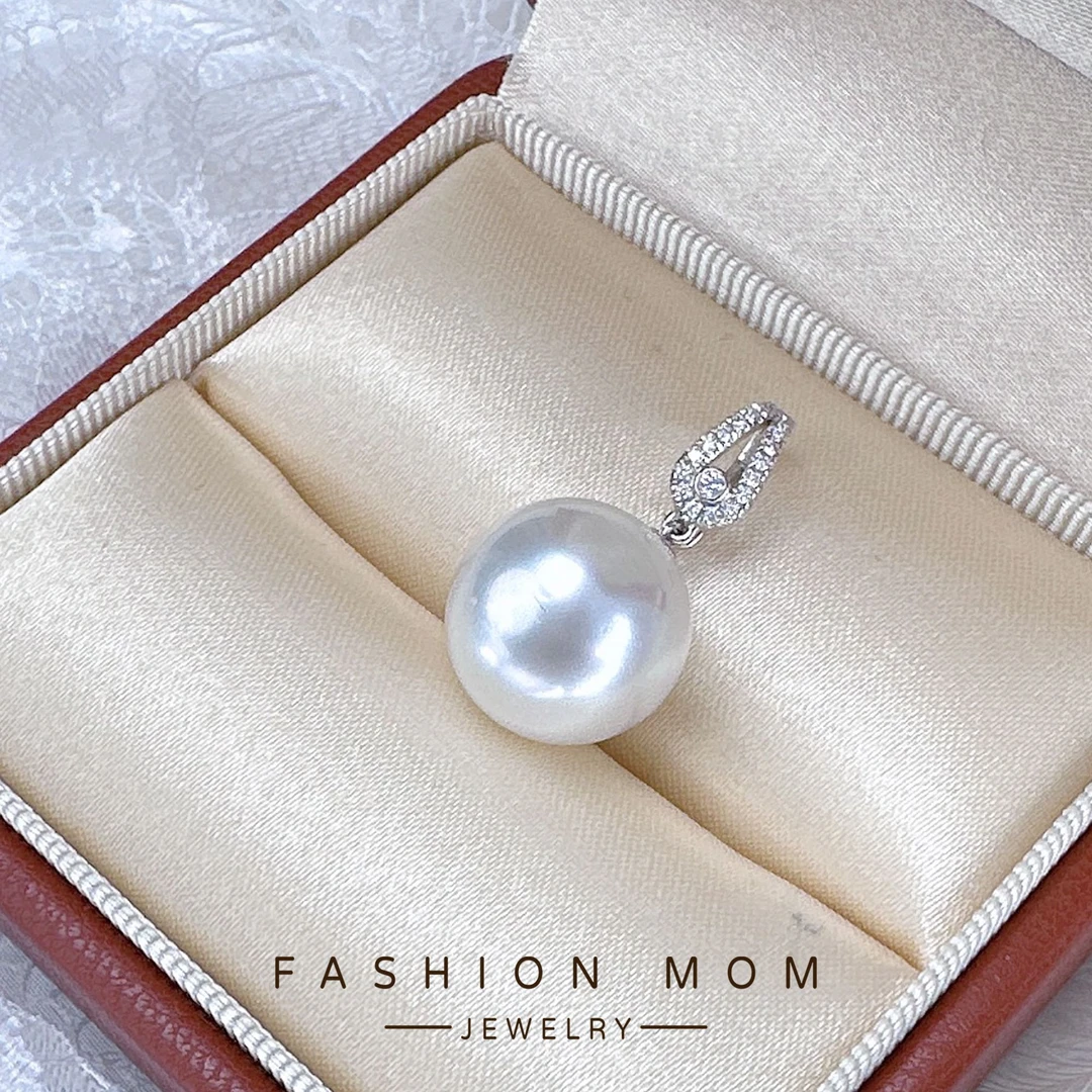 澳白正圆钻石人鱼眼泪万能扣吊坠12-13mm