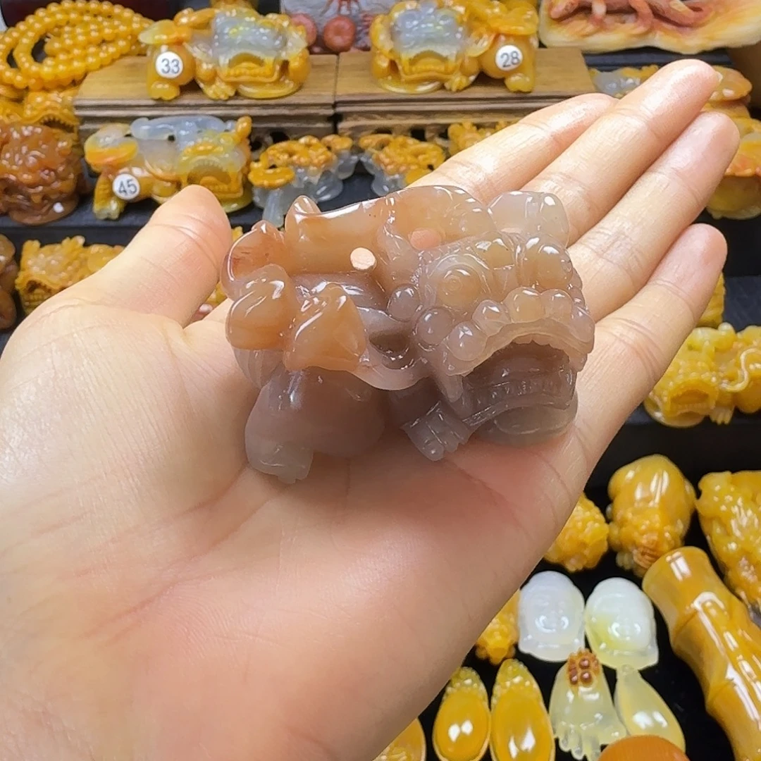 石英质玉（黄龙玉）未镶嵌手把件