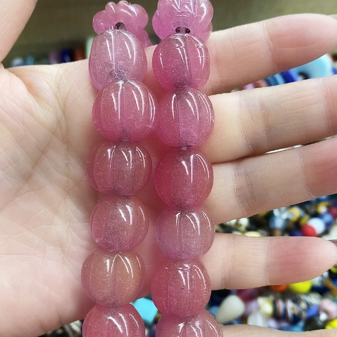 琉璃颈饰尼泊尔粉瓜052