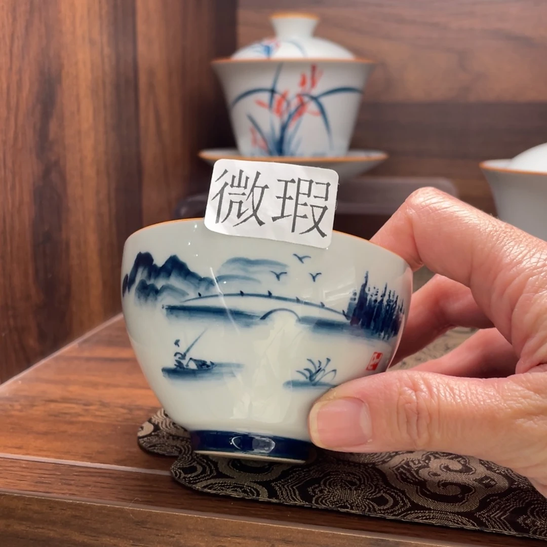 微瑕釉下彩纯手绘