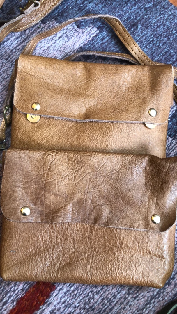 简约生皮包尼泊尔高山牦牛头层牛皮腰包