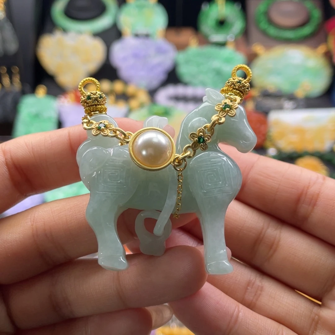 翡翠未镶嵌颈饰代编织