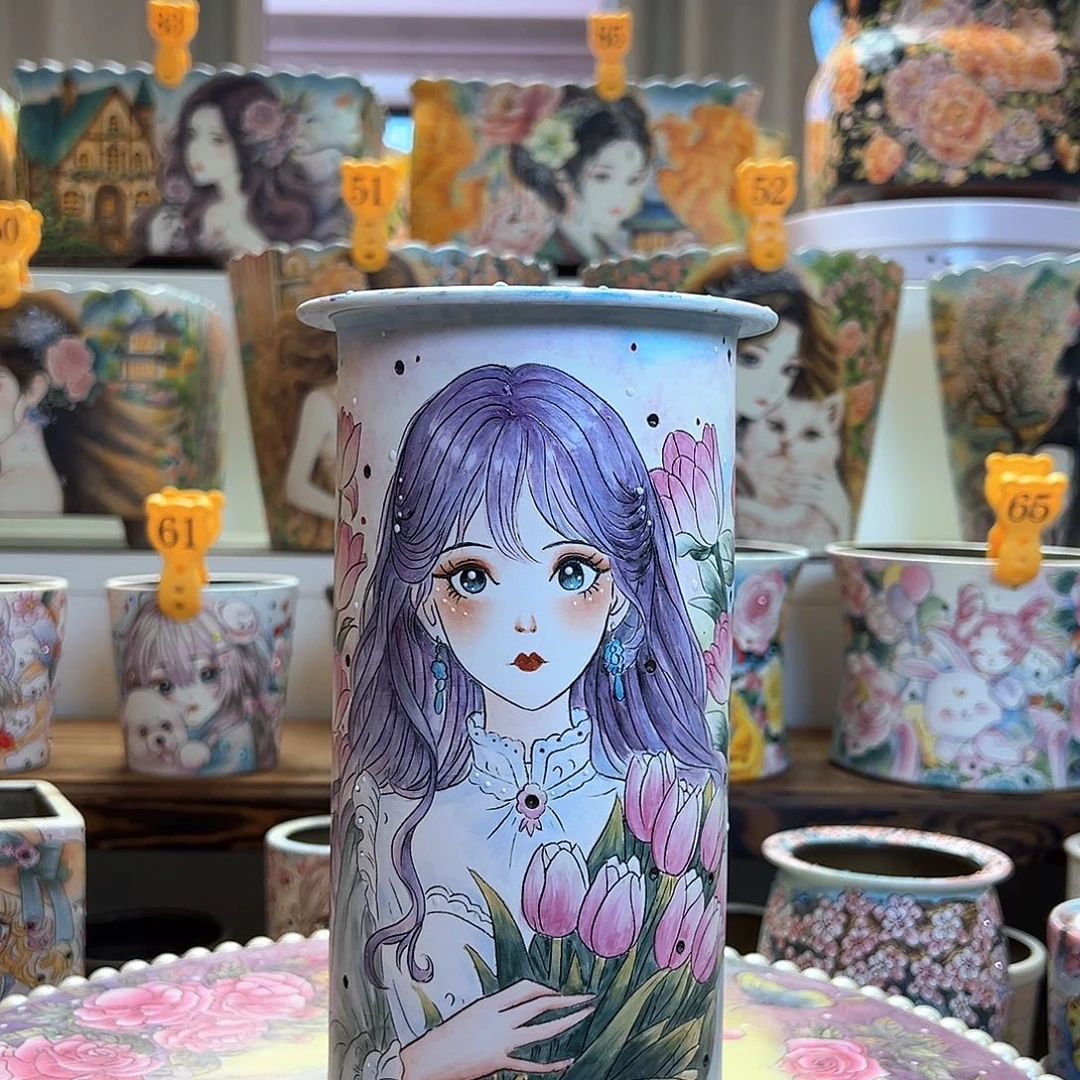 薄雾的精工美女高圆桶盆