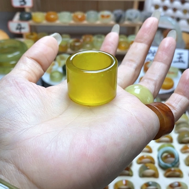 合***乐岫玉未镶嵌戒指岫玉精品指环内径 23.3