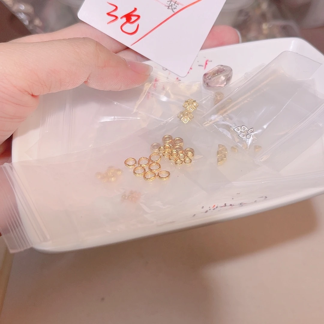 水晶珠宝半成品银S925镀金镶嵌6