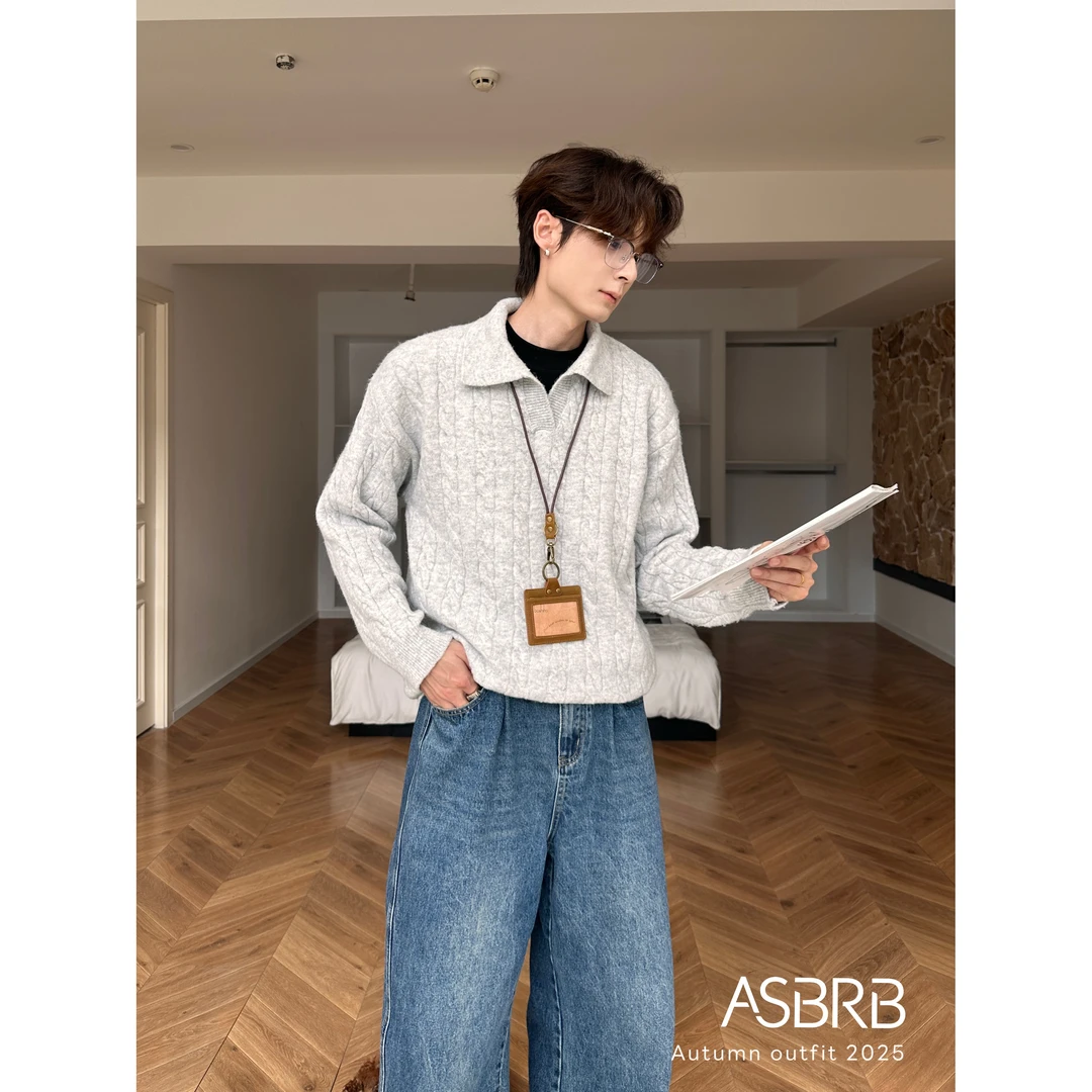 【ASHENG BRB】25A/W 羊毛混纺绞花编结针织衫柔软舒适通勤休闲老钱