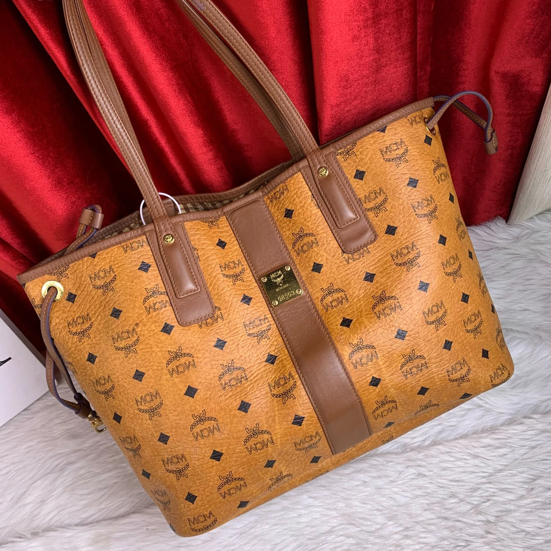 95新 MCM 干邑色单肩托特包/BB09918067/8067