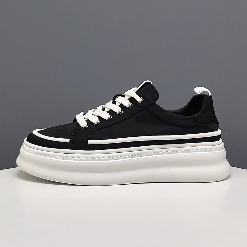 男生板鞋夏季透气布鞋男款潮鞋厚底鞋轻便舒适学生休闲鞋子