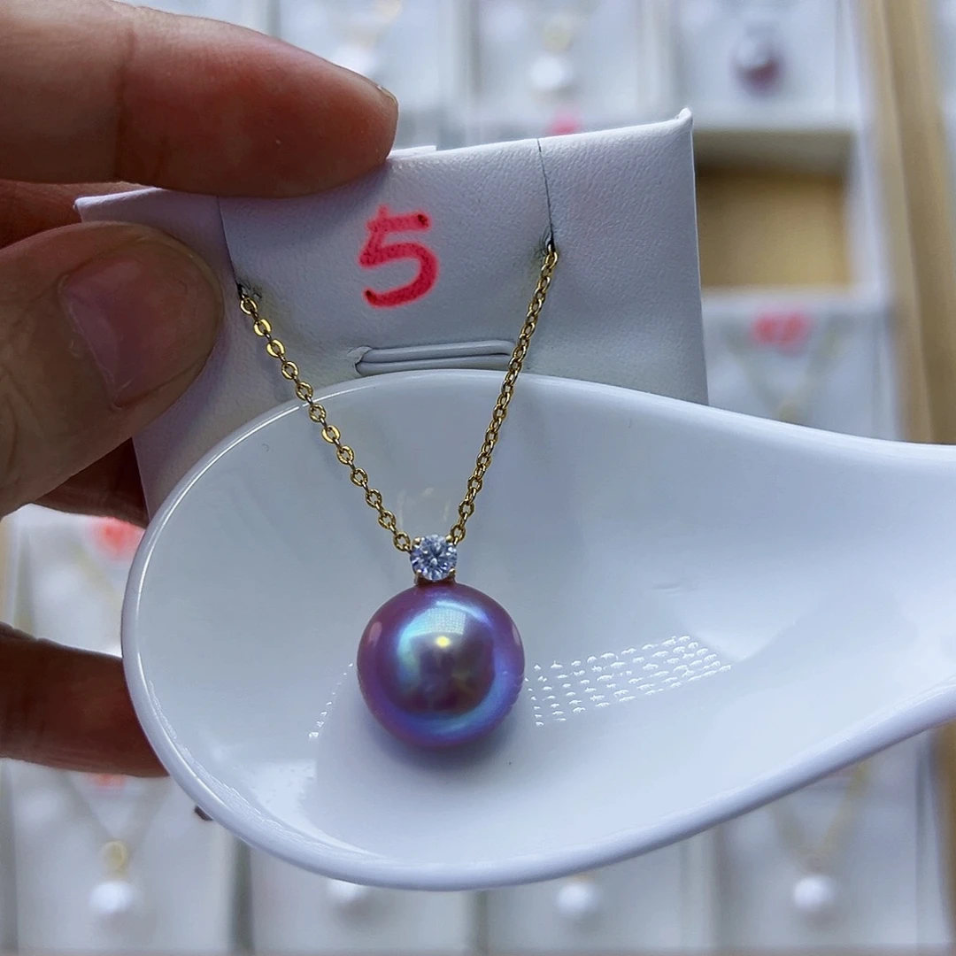 吊坠(不含链)18K金镶嵌淡水珍珠14mm