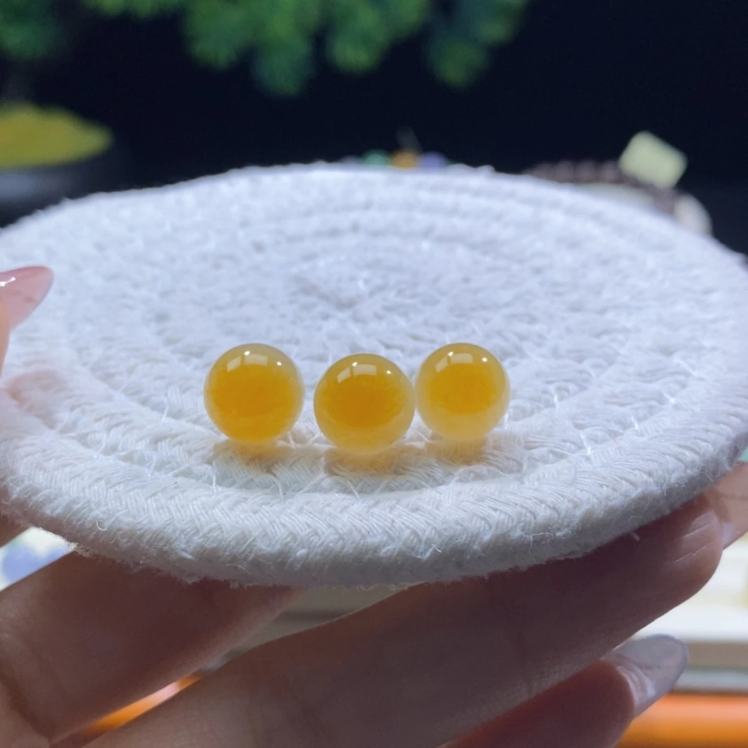 *****颈饰未镶嵌翡翠翡翠冰鲜黄圆珠分单付
