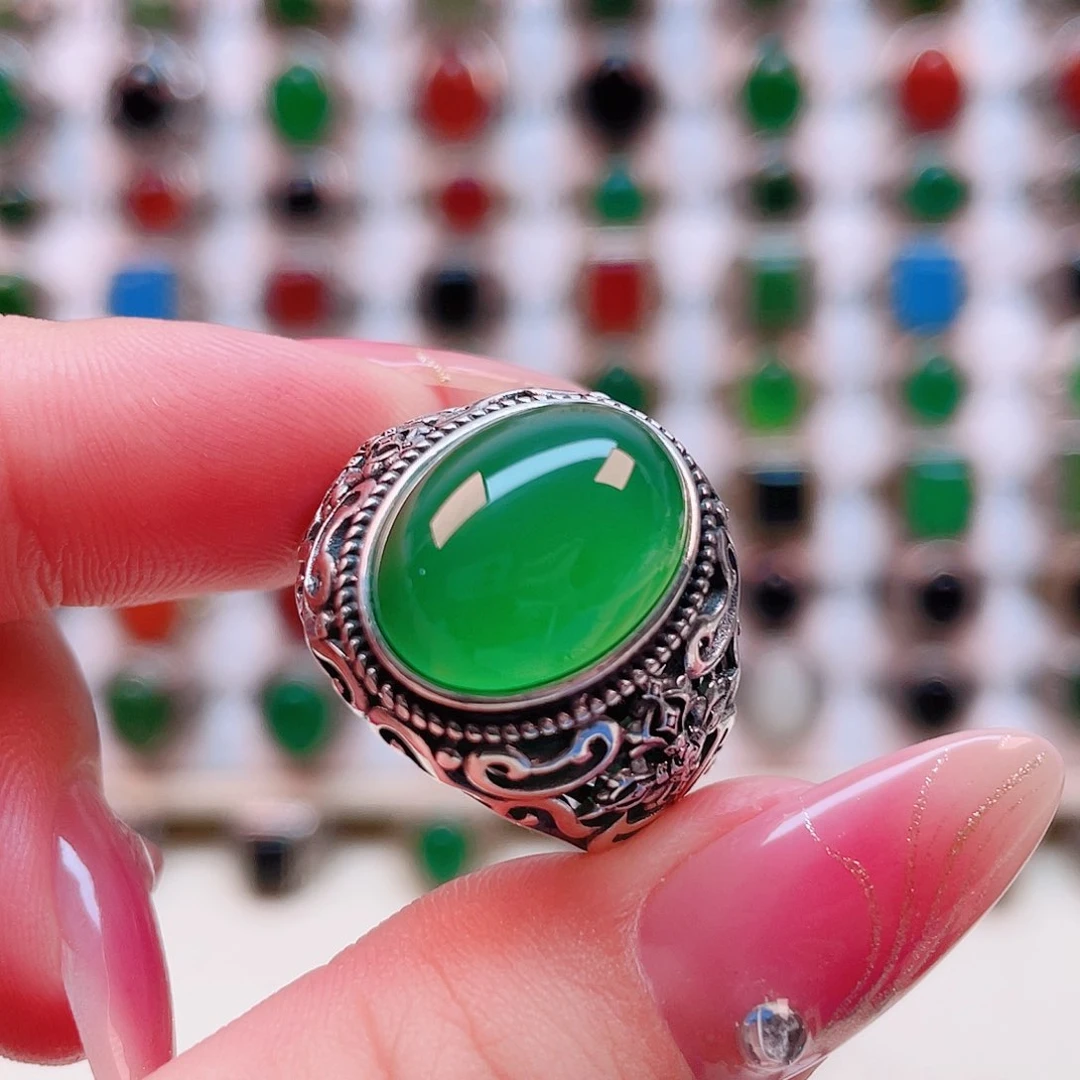 银S925镶嵌戒指玛瑙/玉髓