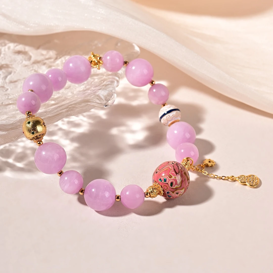 九福晶典  紫锂辉葫芦大漆珠手串 JFFAT902260