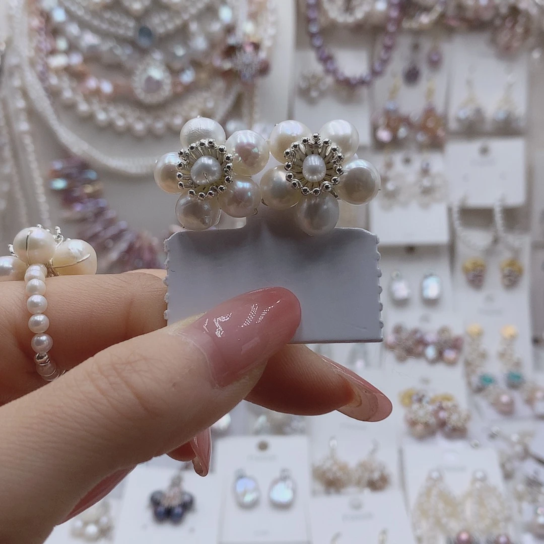 耳饰淡水珍珠银S925镶嵌