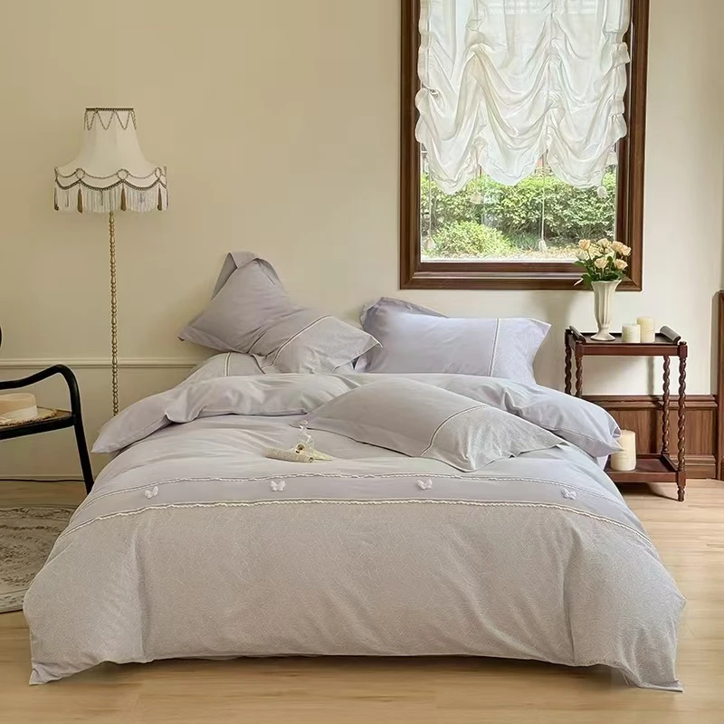 美玲家居    2025新款（100%全棉）镂空磨砂款新疆棉加厚全棉四件套