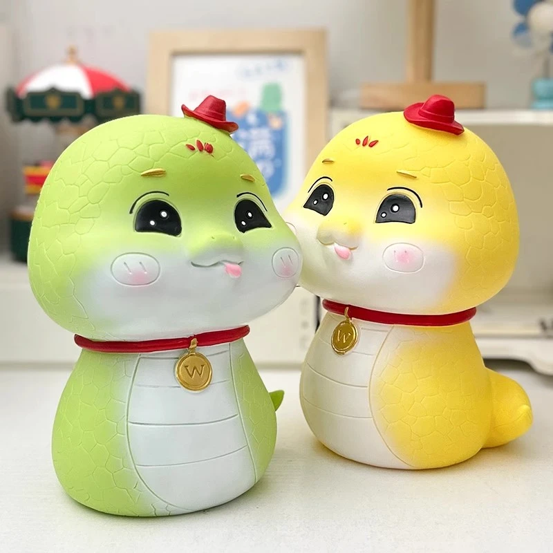 卡通蛇年存钱罐2025新款只进不出儿童男女孩大号容量储蓄钱罐摆件