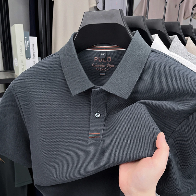 VIATEMSIARY高端100%纯棉男士短袖t恤商务休闲夏季薄款百搭POLO衫