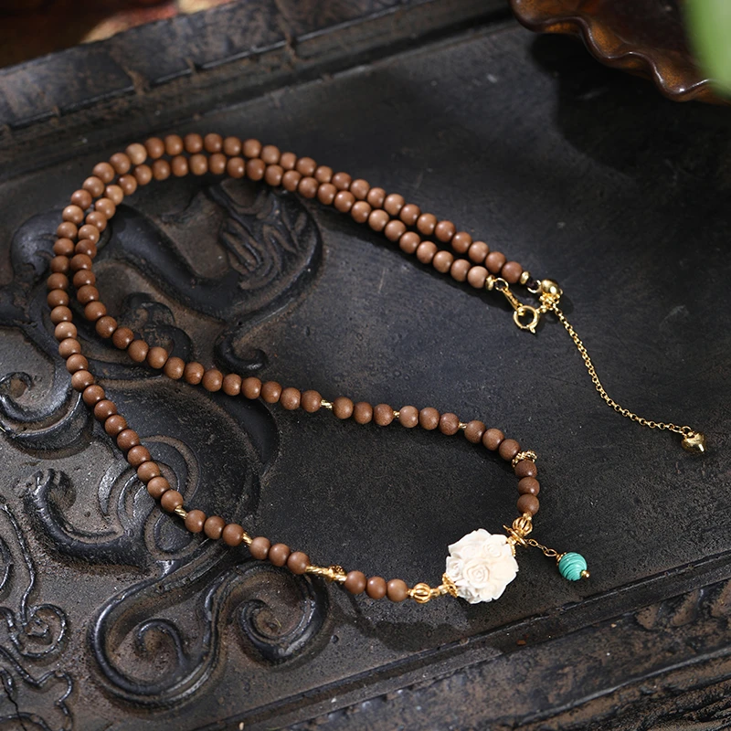 【白婚纱】老山檀DIY项链-多样性发其一