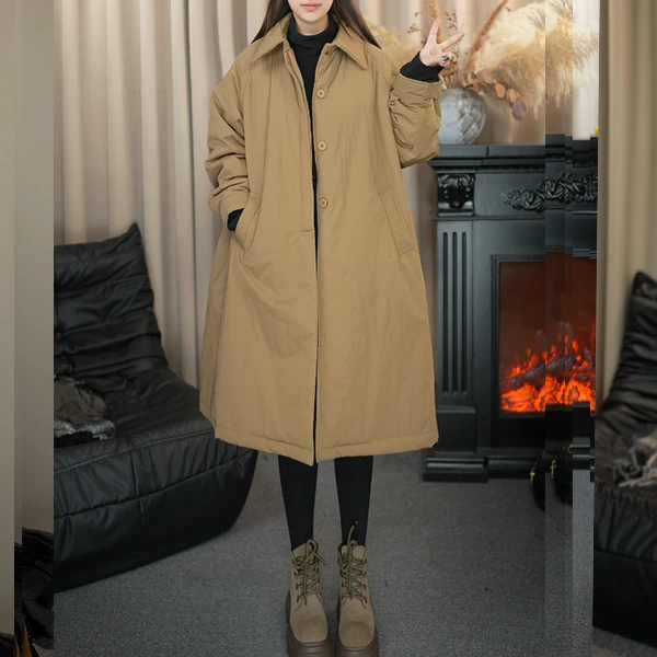 肉肉家  2025年冬季百搭休闲宽松大码洋气中长款外套93507