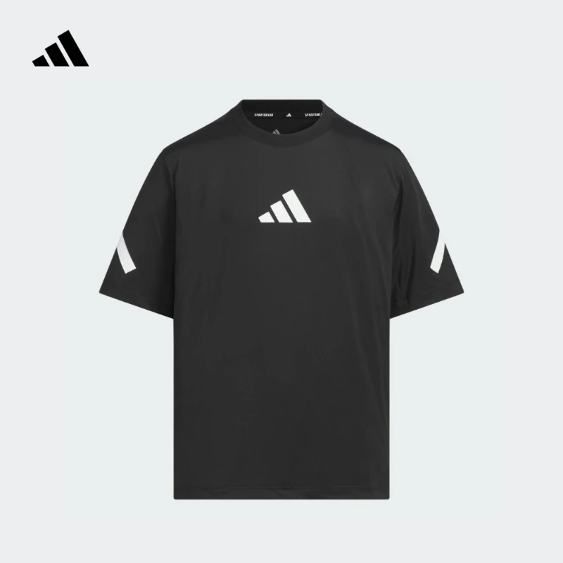 adidas阿迪达斯官方男大童ZNE系列黑标制服凉感宽松短袖T恤JW7062