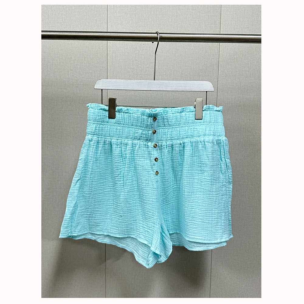 ZM296夏季新款纯色松紧腰女士休闲短裤