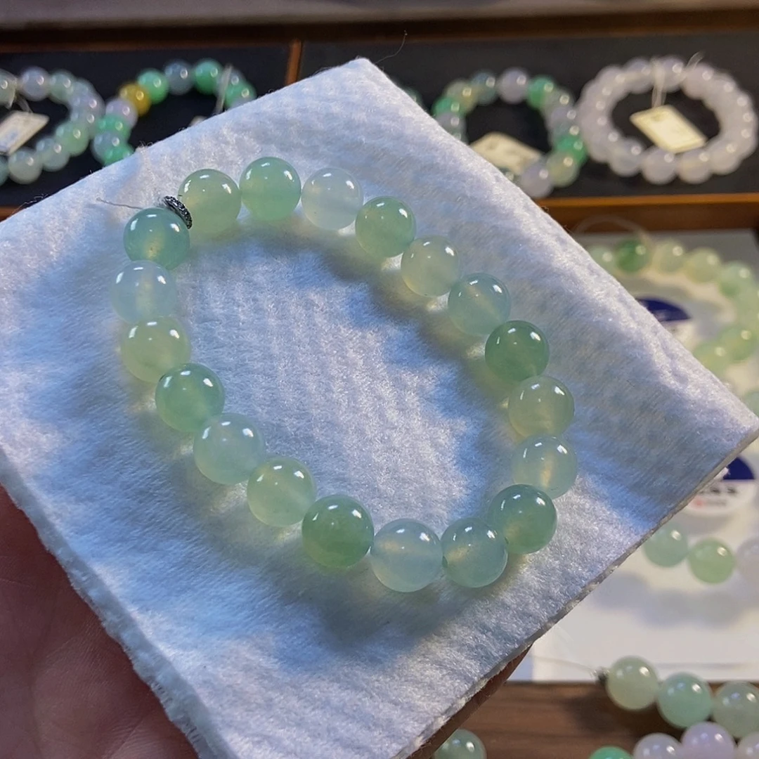 定制翡翠未镶嵌翡翠手串卡9.8