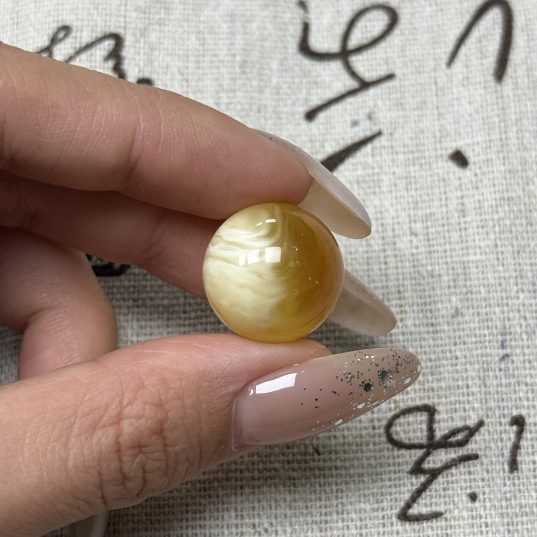 17.3mm 小刘珠宝天然原矿琥珀蜜蜡圆珠