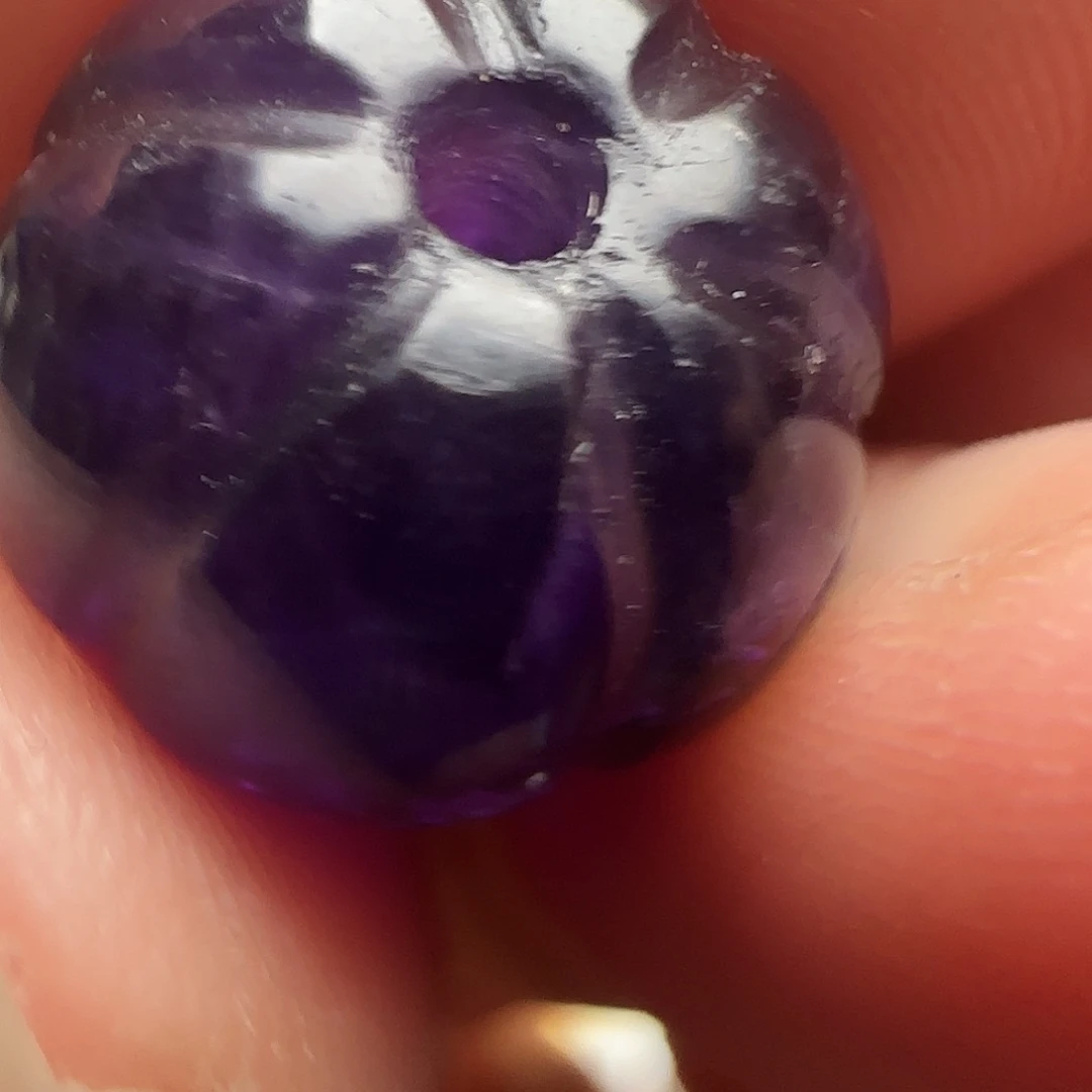 颈饰未镶嵌紫晶14x13老紫水晶瓜珠