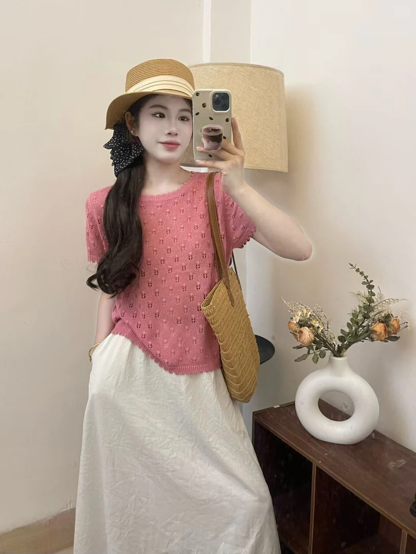 甜甜家专属【组合链接A001-A200原创设计2025针织衫开衫钩花上衣