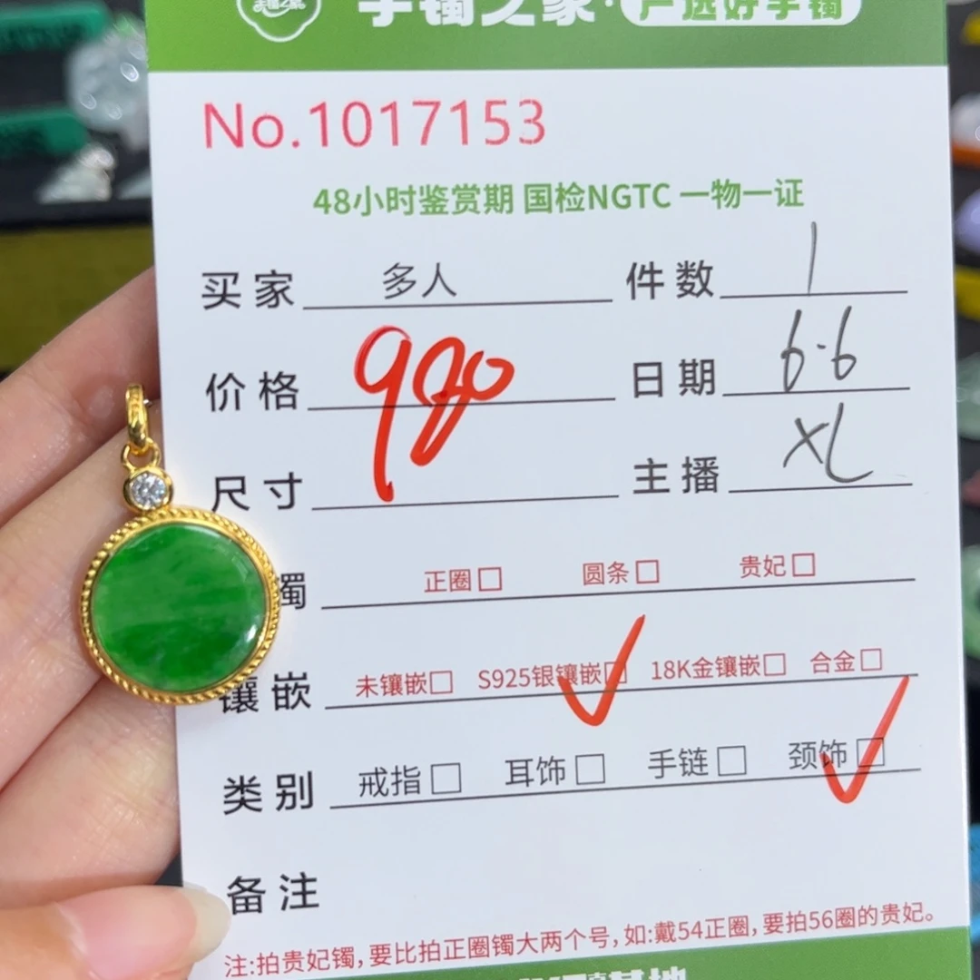 翡翠银S925镶嵌颈饰多人