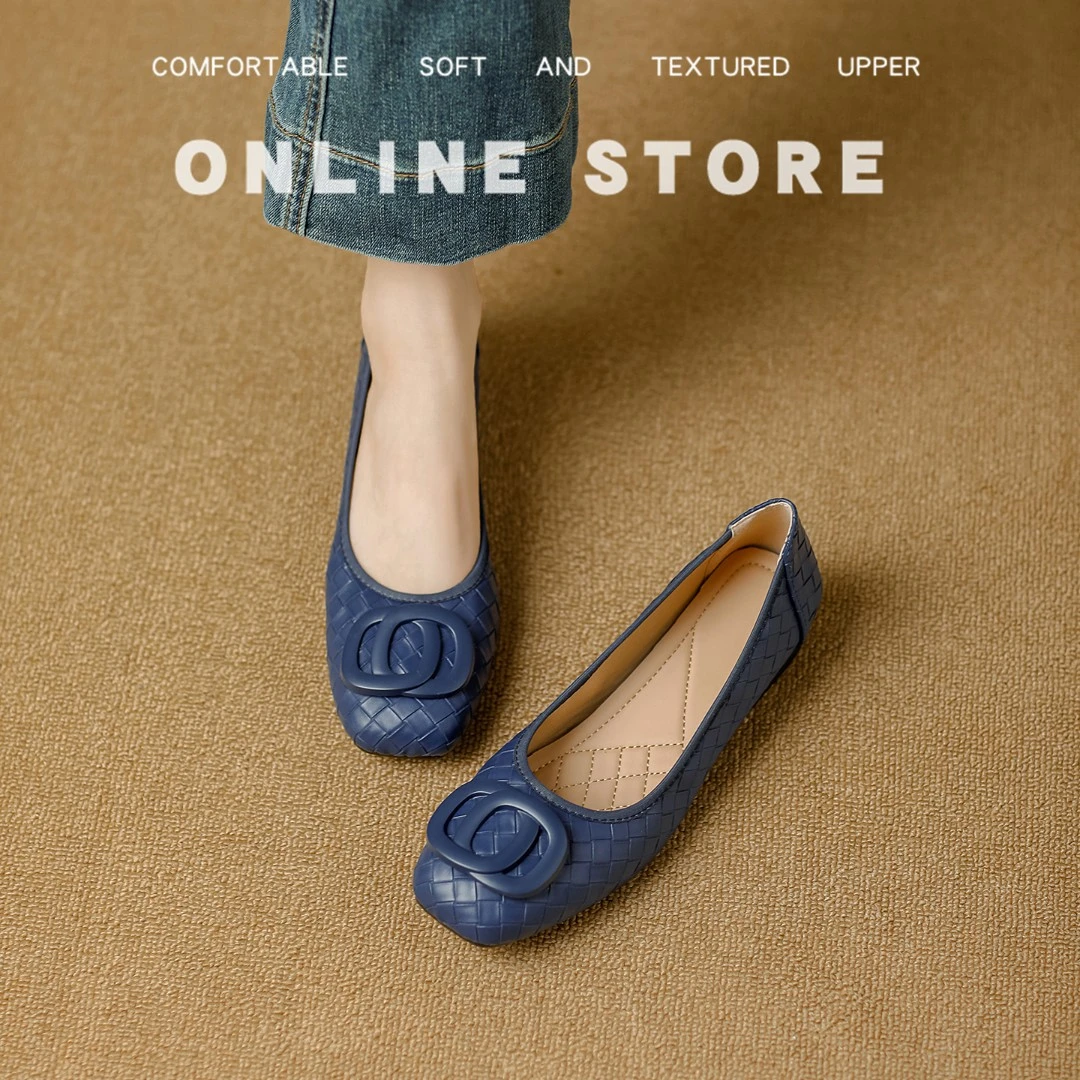 防滑软底软面真皮单鞋女2025夏新款明星同款防磨脚法式低跟豆豆鞋