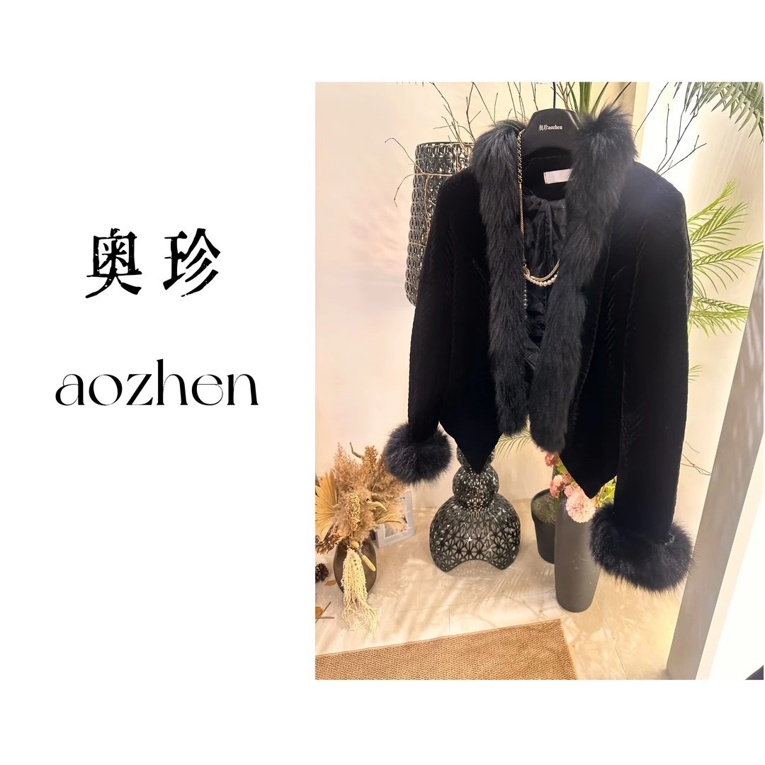 【都市主角】欧货加棉冬季新款气质毛领显瘦造型丝绒棉服