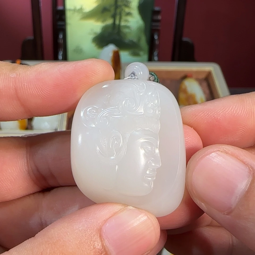 颈饰未镶嵌和田玉李老师作品独籽脂白宇结构浮力加