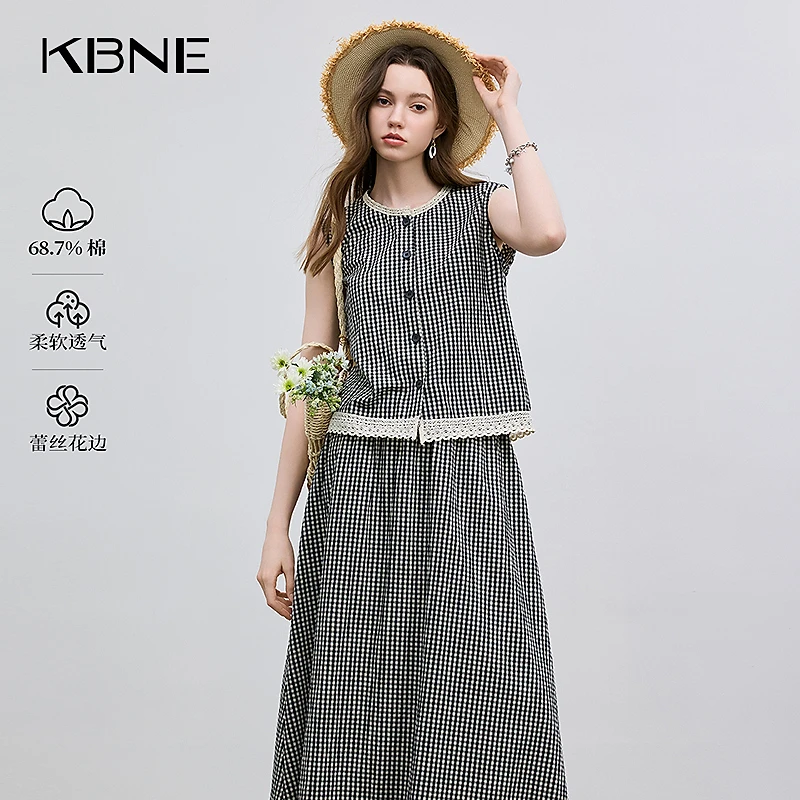 马甲女款2025新款爆款夏季薄款格子马甲KBNE法式复古洋气时髦马甲
