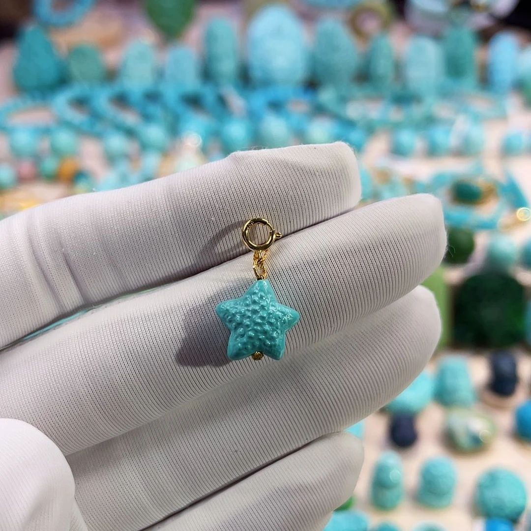 绿松石珠宝奇石18K金镶嵌