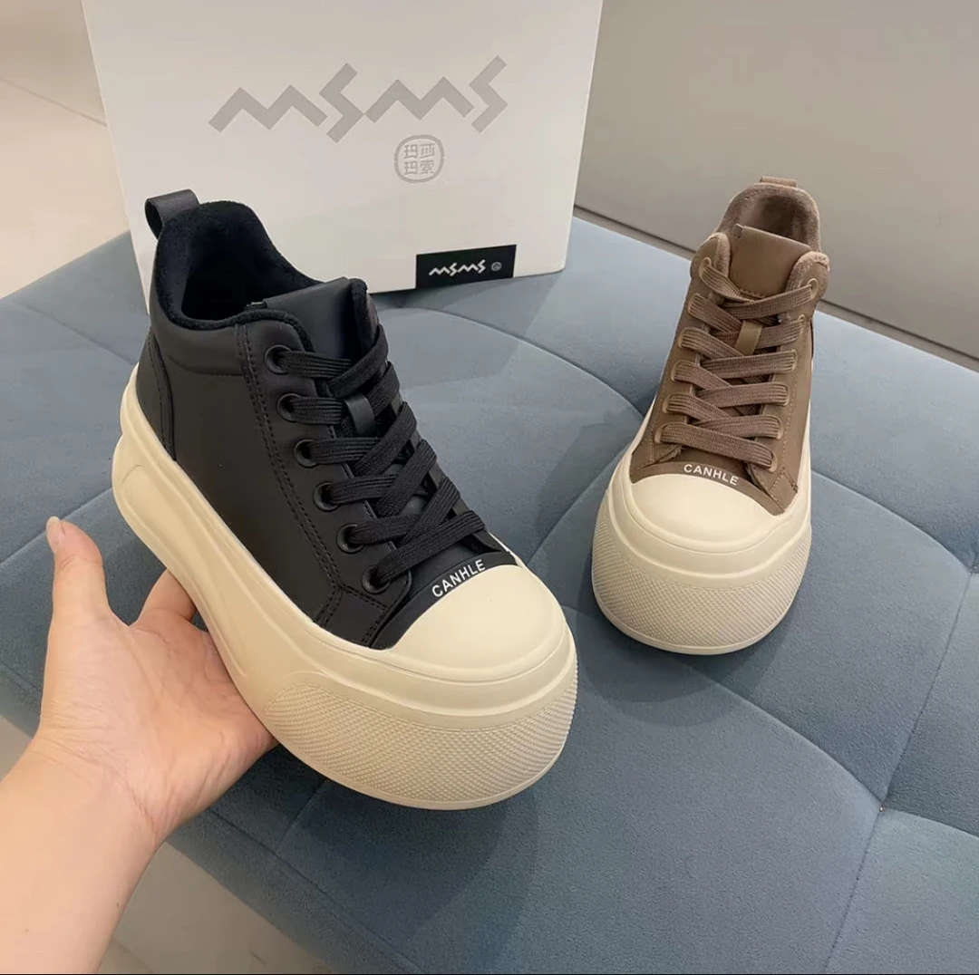 玛莎玛索 高帮大棉厚底板鞋 53-320（建议拍大一码）