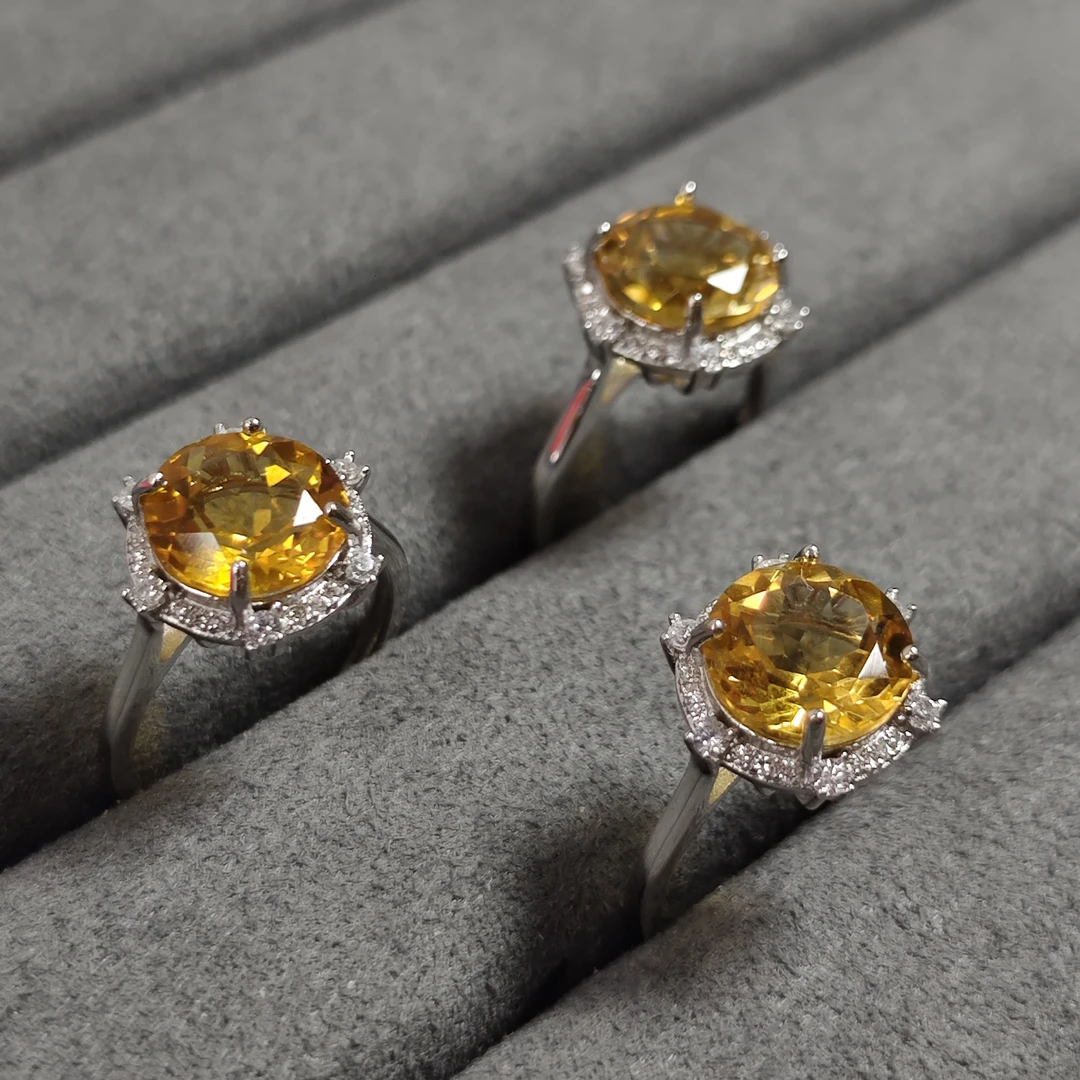 【书记甄选】天然黄水晶戒指 多样性发一件 3275OS