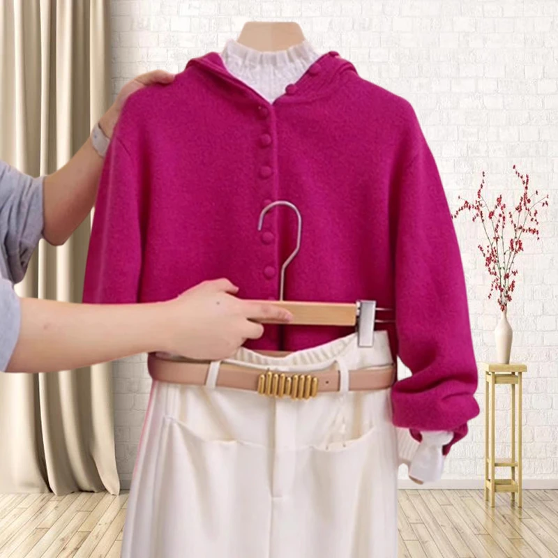 玫红色秋冬2024年女款休闲连帽高级感毛衣外套宽松慵懒风针织开衫